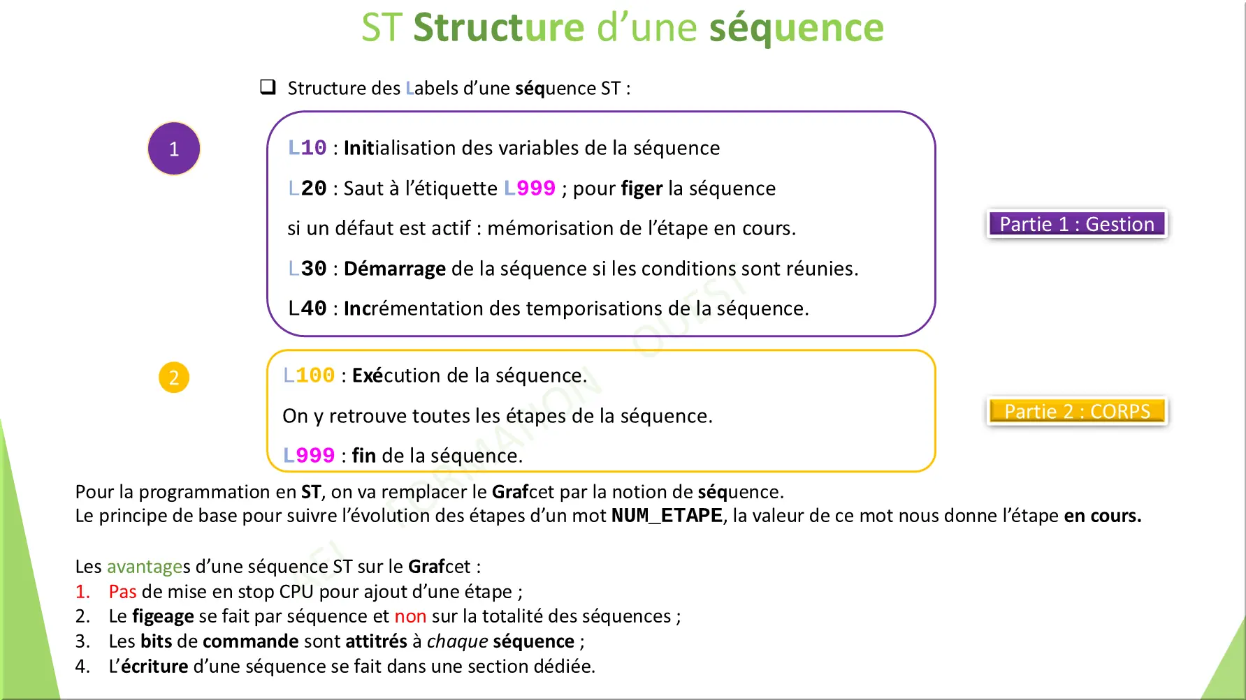 ST Structure d’une séquence